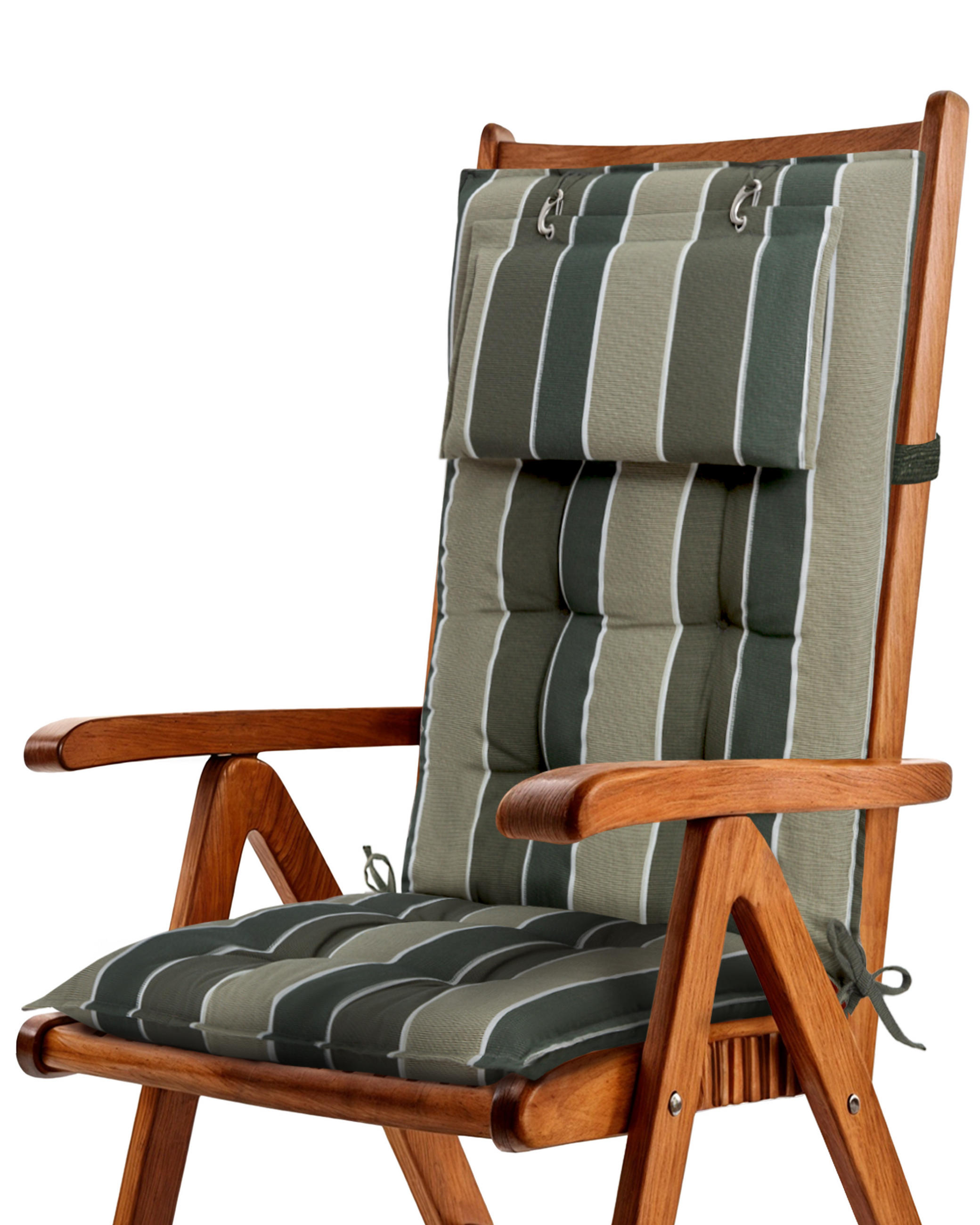 HOCHLEHNERAUFLAGE Sun-HL 119/50/8cm Grün-Gestreift - Multicolor, Textil (50/8/119cm) - Beautissu 