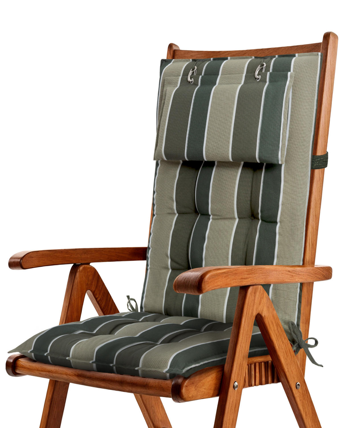 HOCHLEHNERAUFLAGE Sun-HL 119/50/8cm Grün-Gestreift - Multicolor, Textil (50/8/119cm) - Beautissu 