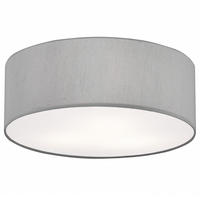 DECKENLEUCHTE - Baumwollstoff / Eisen, 3-flammig - Grau, Glas (50/50/21cm) - home24