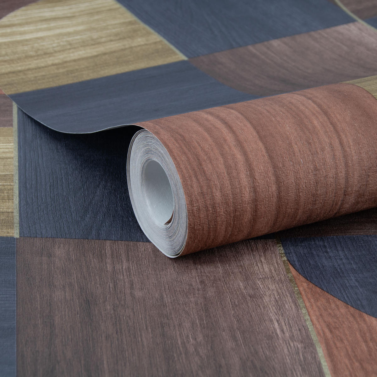 VLIESTAPETE Holzkreise dunkel - Braun, Papier/Kunststoff (52/1000cm) - Easy Decor