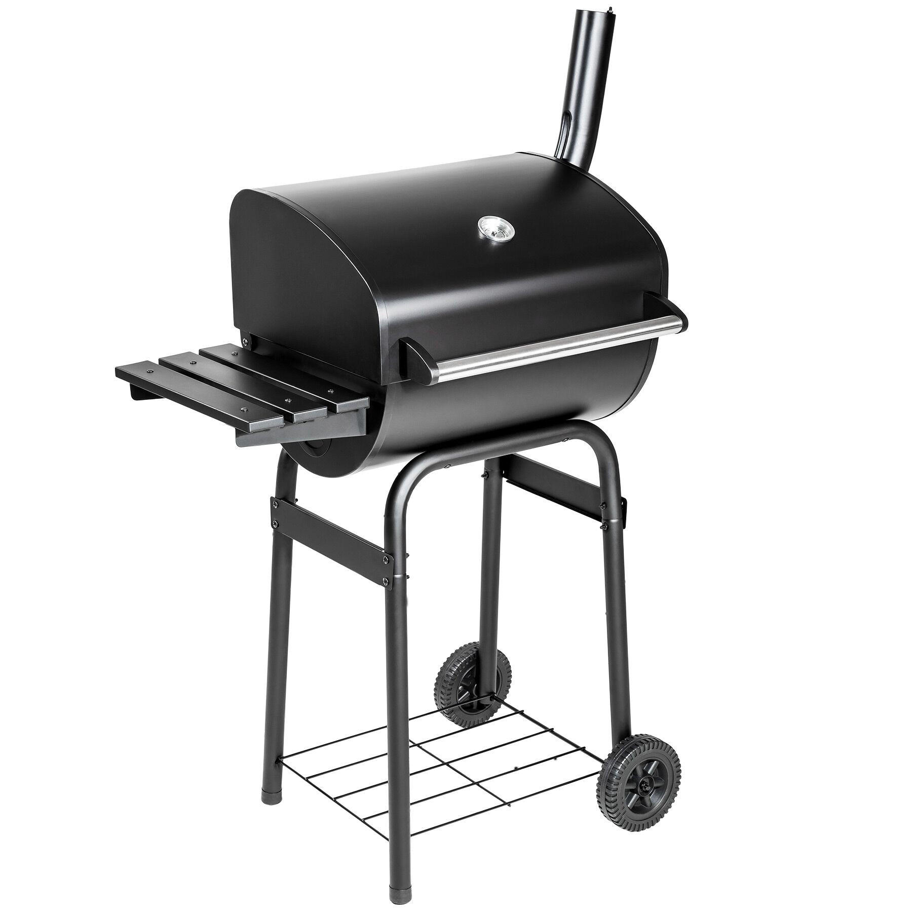 HOLZKOHLEGRILL ,85 x 48 x 123 cm,schwarz - Schwarz, Metall (48/123/85cm) - tectake