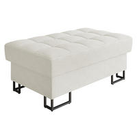 POLSTERHOCKER Laris - Schwarz/Cappuccino, Holz/Textil (106/44/67cm) - MIRJAN24