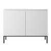 SIDEBOARD Bemmi Weiß mit schwarzen Beinen 2-türig 100 cm - Schwarz/Weiß, Holzwerkstoff/Metall (100/77/35cm) - Selsey