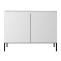 SIDEBOARD Bemmi Weiß mit schwarzen Beinen 2-türig 100 cm - Schwarz/Weiß, Holzwerkstoff/Metall (100/77/35cm) - Selsey
