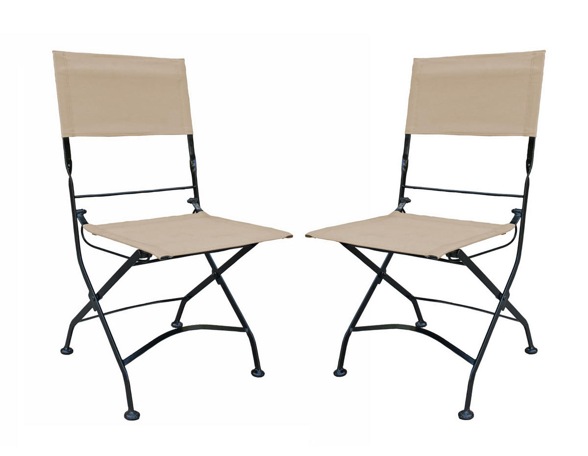 GARTENSTUHL 2er Set Leo Klappstuhl - Schwarz, Kunststoff (45/89/58cm) - DELUKE