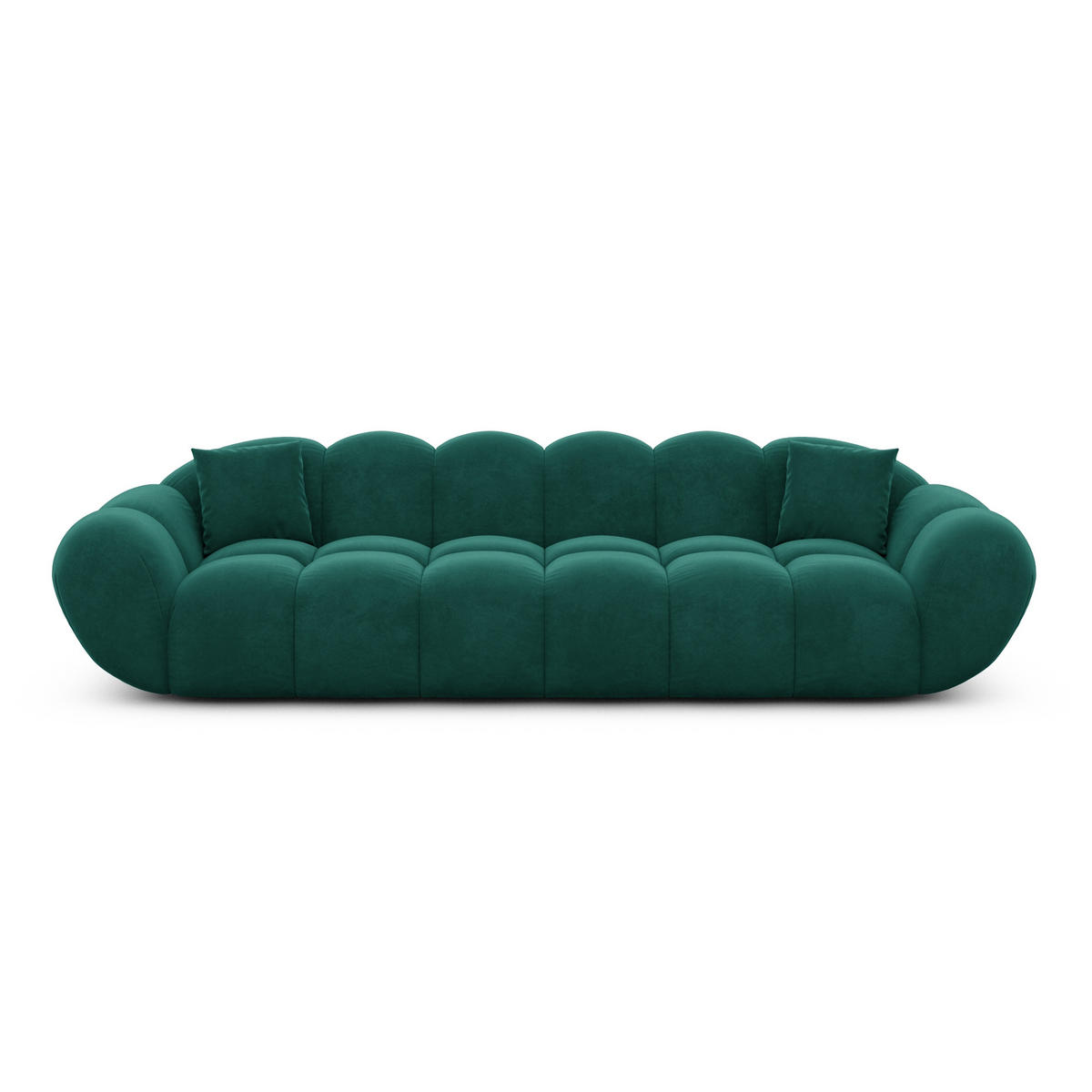 4-SITZER-SOFA Liva Smaragdgrün Samtstoff - Smaragdgrün, Textil (265/70/93cm) - VAROYAL