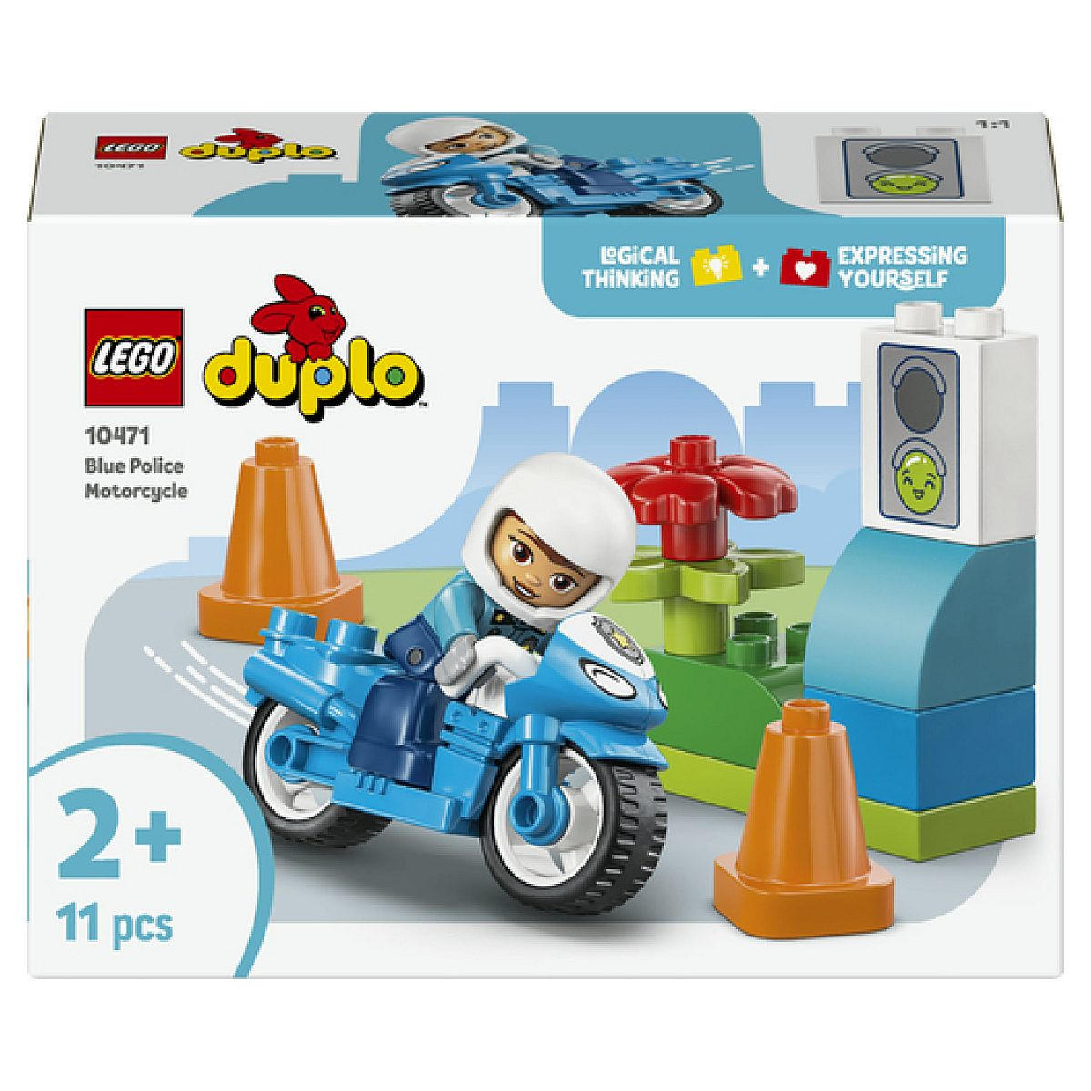 Blaues Polizeimotorrad Lego-Set
