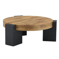 COUCHTISCH-SET aus MDF und Glas 61x61x30 cm Schwarz in Holzoptik mit Beistelltisch - Schwarz, Holzwerkstoff (61/61/30cm) - IVMEU