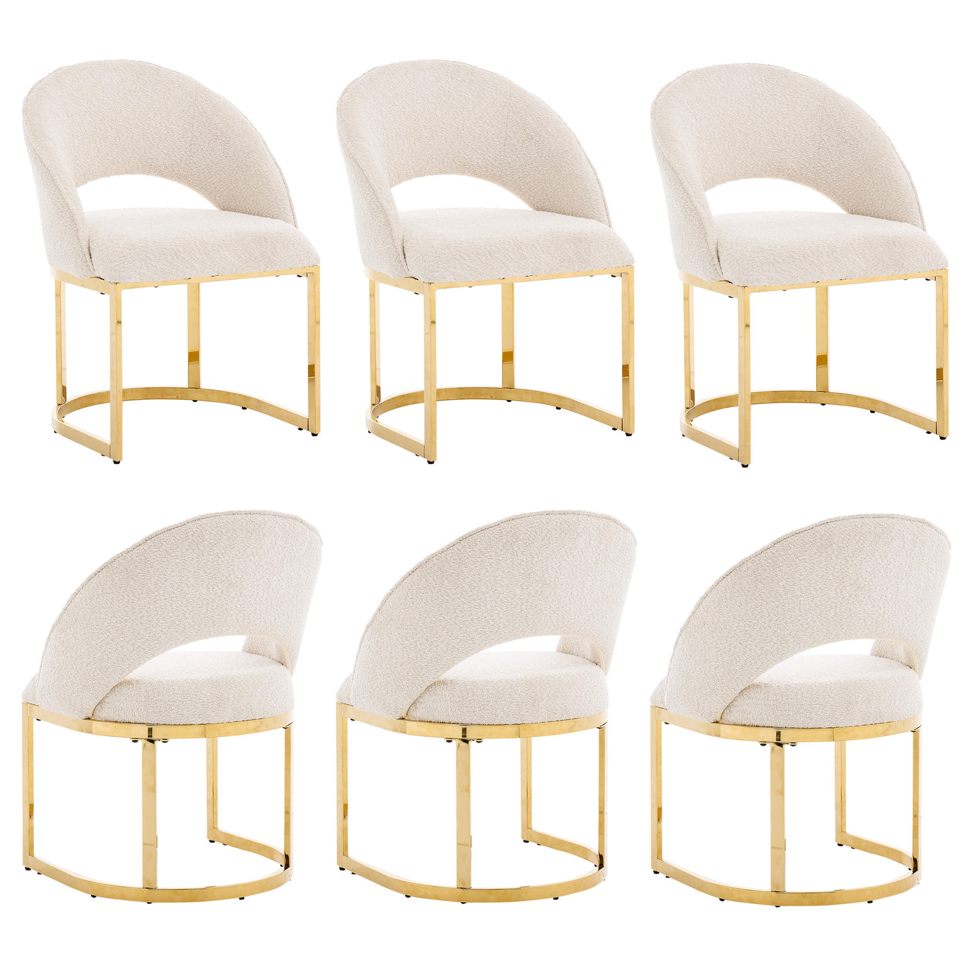 Flieks Esszimmerstühle Beige, Gold 59x80x56 cm