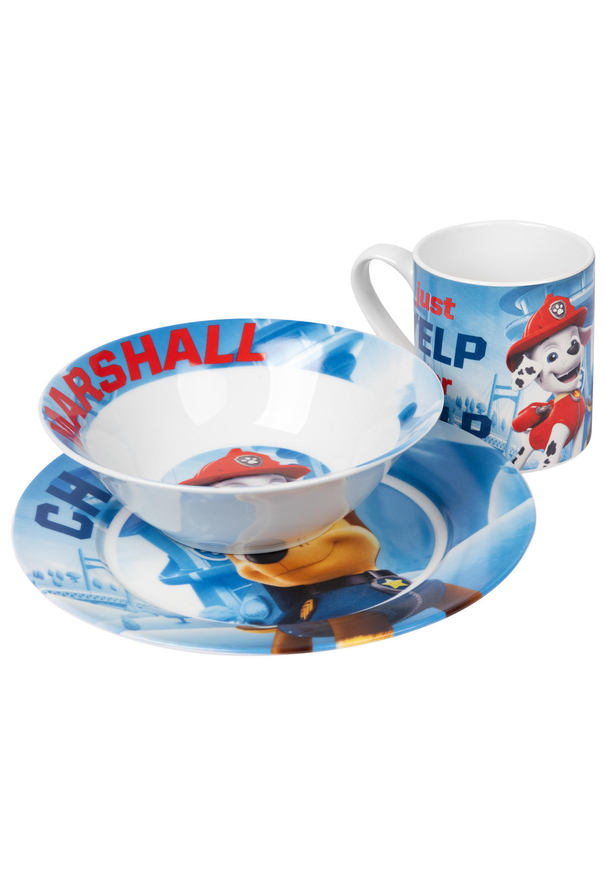 FRÜHSTÜCKSSET Paw Patrol Mehrfarbig 3-teilig - Multicolor, Keramik (23.8/11.2/23.3cm) - Paw Patrol