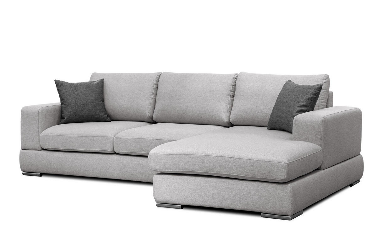 ECKSOFA OTTO 4-Sitzer, hellgrau - Hellgrau, Holzwerkstoff/Textil (279/159cm) - Courtois Laville