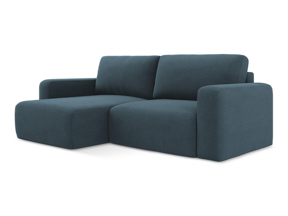 ECKSOFA mit Schlaffunktion links Strukturstoff Stoff Blau - Blau/Pink, Kunststoff/Textil (149/244cm) - Makamii