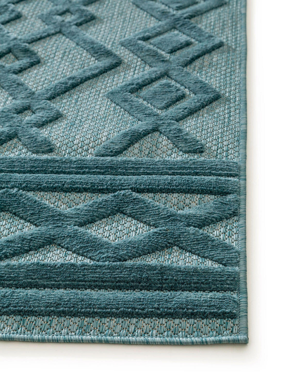 OUTDOORTEPPICH Bonte Türkis 160x230 cm - Türkis, Textil (160/230cm) - benuta Nest