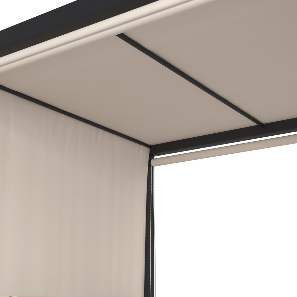 SONNENINSEL Felipa Beige Metall/Outdoorstoff - Dunkelgrau, Metall (1/1/1cm)