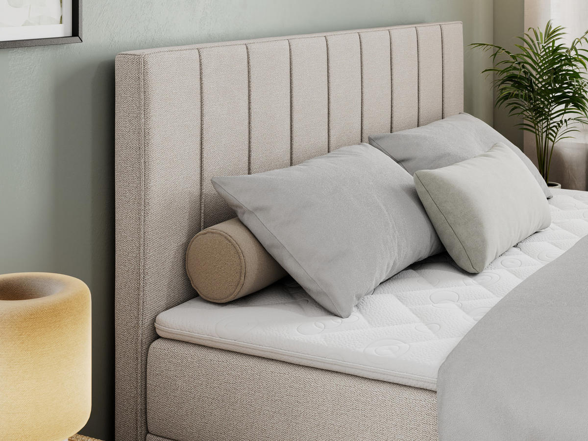 BOXBETT ALLY 120/200 Beige Struktur - H3 - Beige, Holz/Textil (120/200cm) - MKS