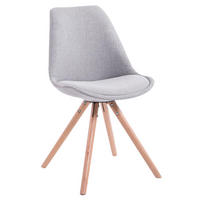 BESUCHERSTUHL Toulon Stoff, Gestell Buchenholz Natura Rund Grau - Naturfarben/Grau, Holz/Buchenholz (48/83/56cm) - TPFLiving