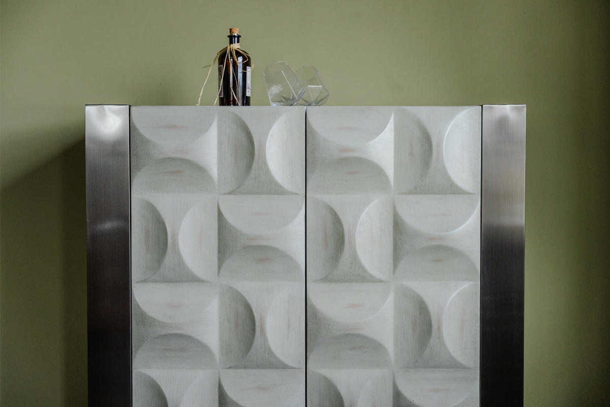 HIGHBOARD MARGO Grau Holz - Grau, Holz/Metall (100/120/40cm) - KAWOLA