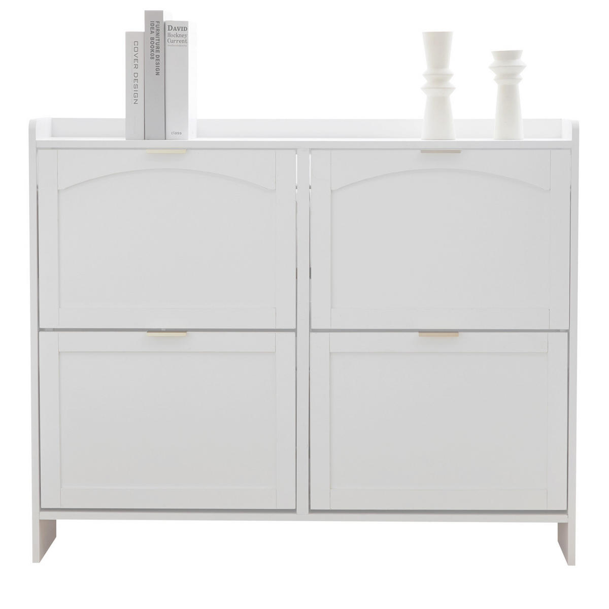 SCHUHSCHRANK Weiß 110/24/90 cm - Weiß, Holzwerkstoff (110/90/24cm) - PANGIVO