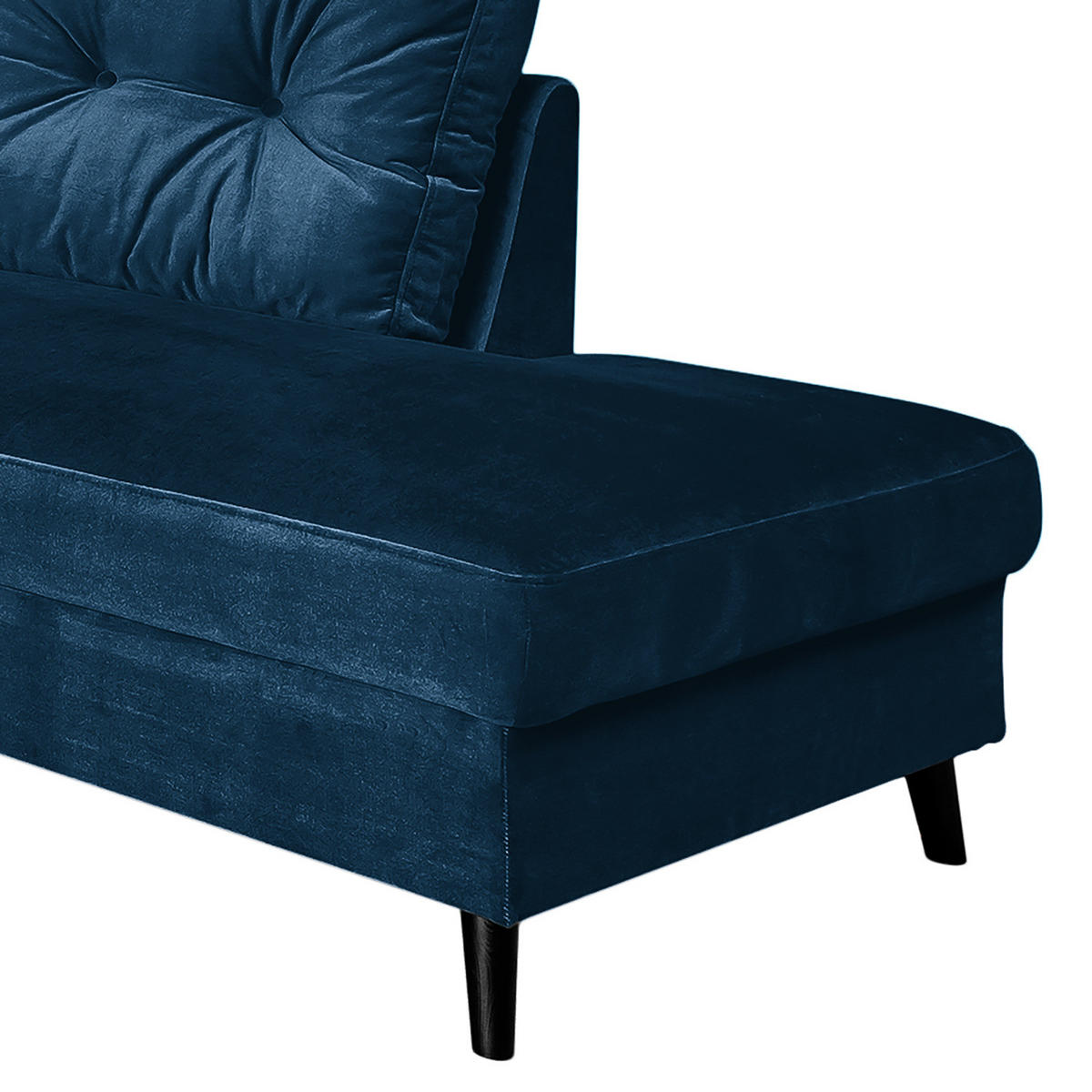 WOHNLANDSCHAFT mit Longchair - Schwarz/Dunkelblau, Buchenholz/Textil (297/90/200cm) - home24