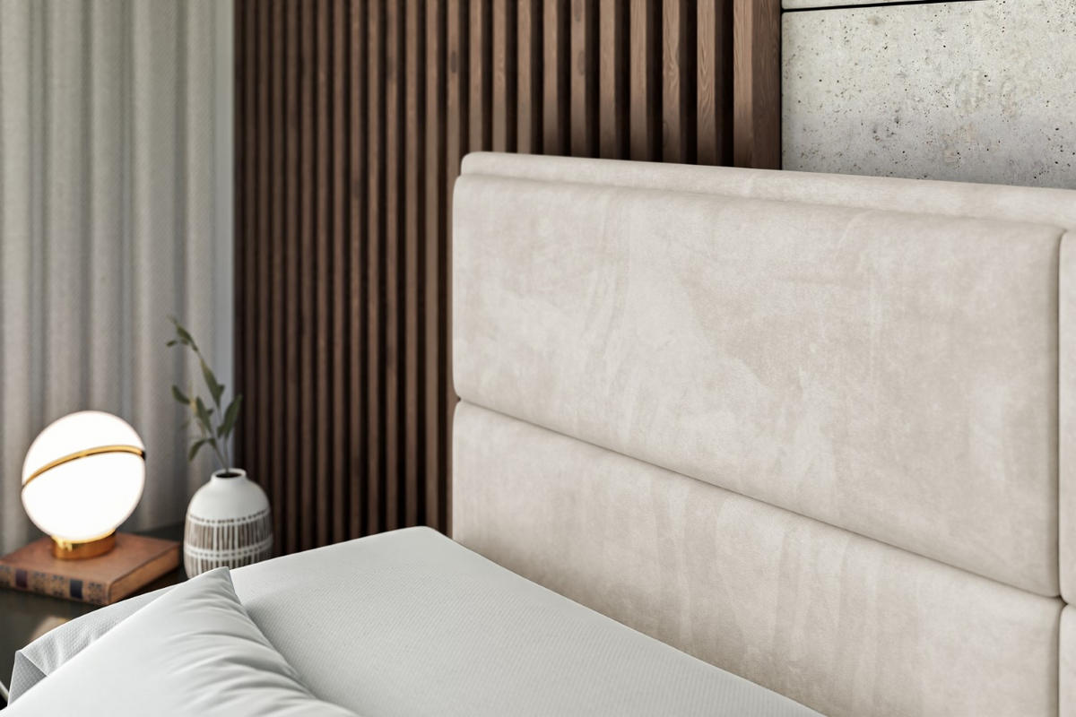 BOXSPRINGBETT AURA KING - 120 x 200 - H3/H4 - Ecru - Ecru, Holzwerkstoff (120/200cm) - ALTDECOR