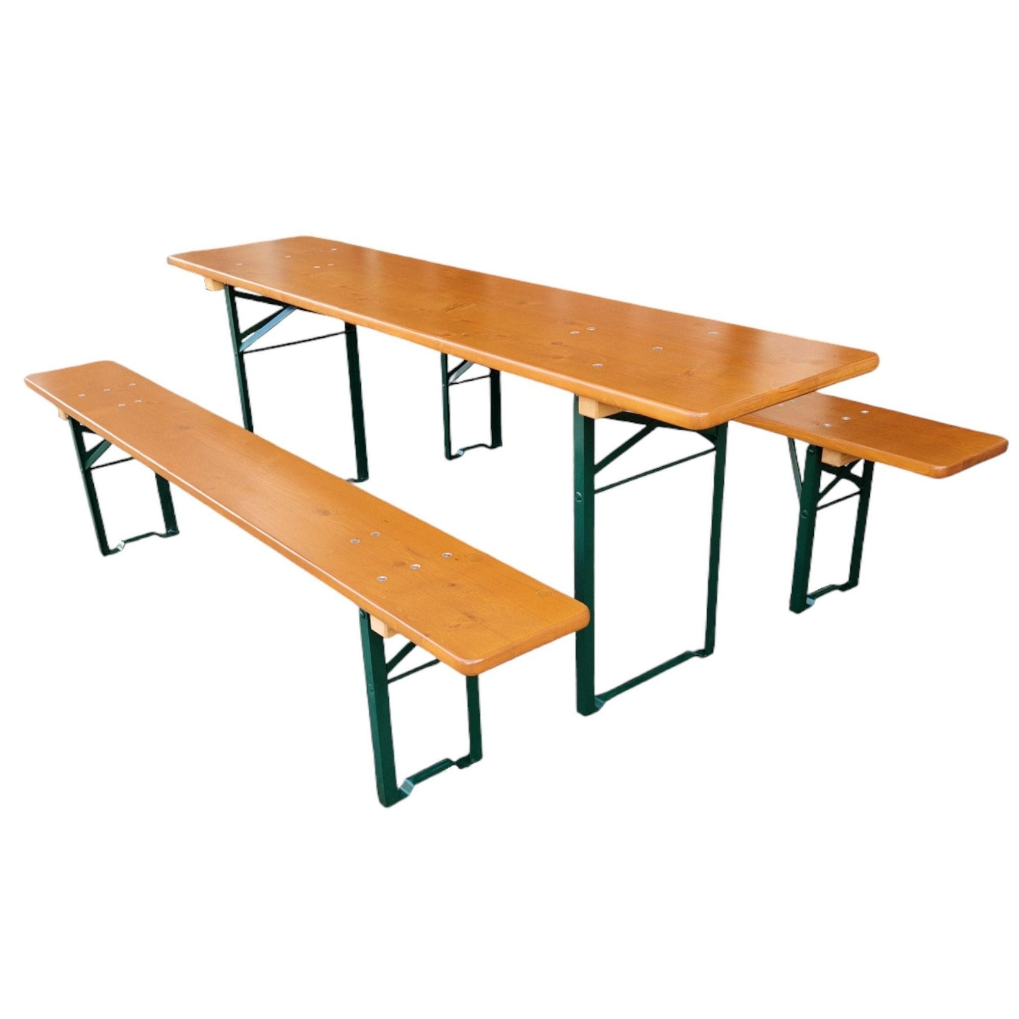 BIERZELTGARNITUR ALPENFEST PRO Premium Qualität 3- teilig 77x220x50cm Fichtenholz - Eichefarben, Holz - CHEFGASTRO