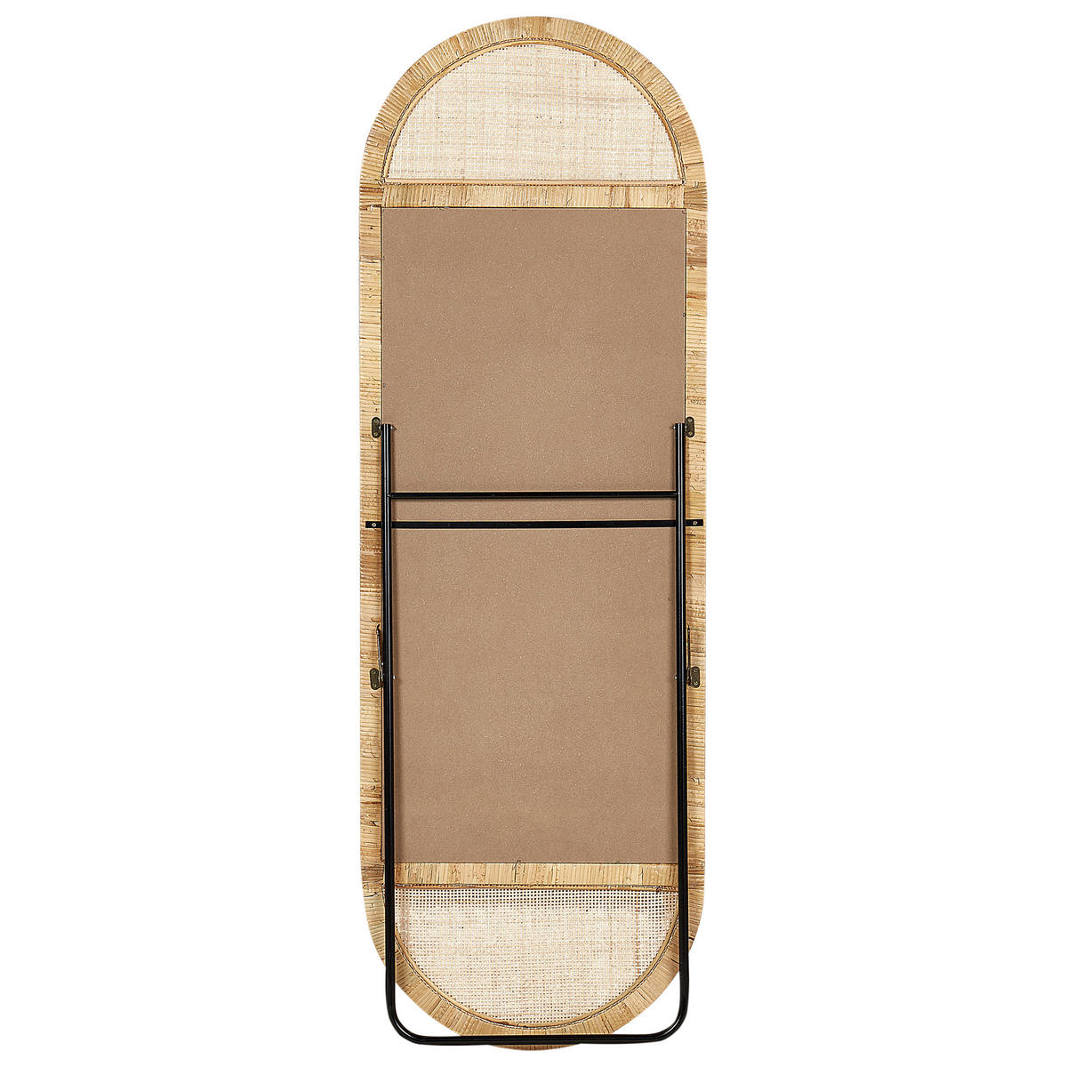 OGLINDĂ PE SUPORT 150 cm ratan culoare naturală Barges - culoare naturală/negru, materiale naturale (50/150/3cm) - Beliani