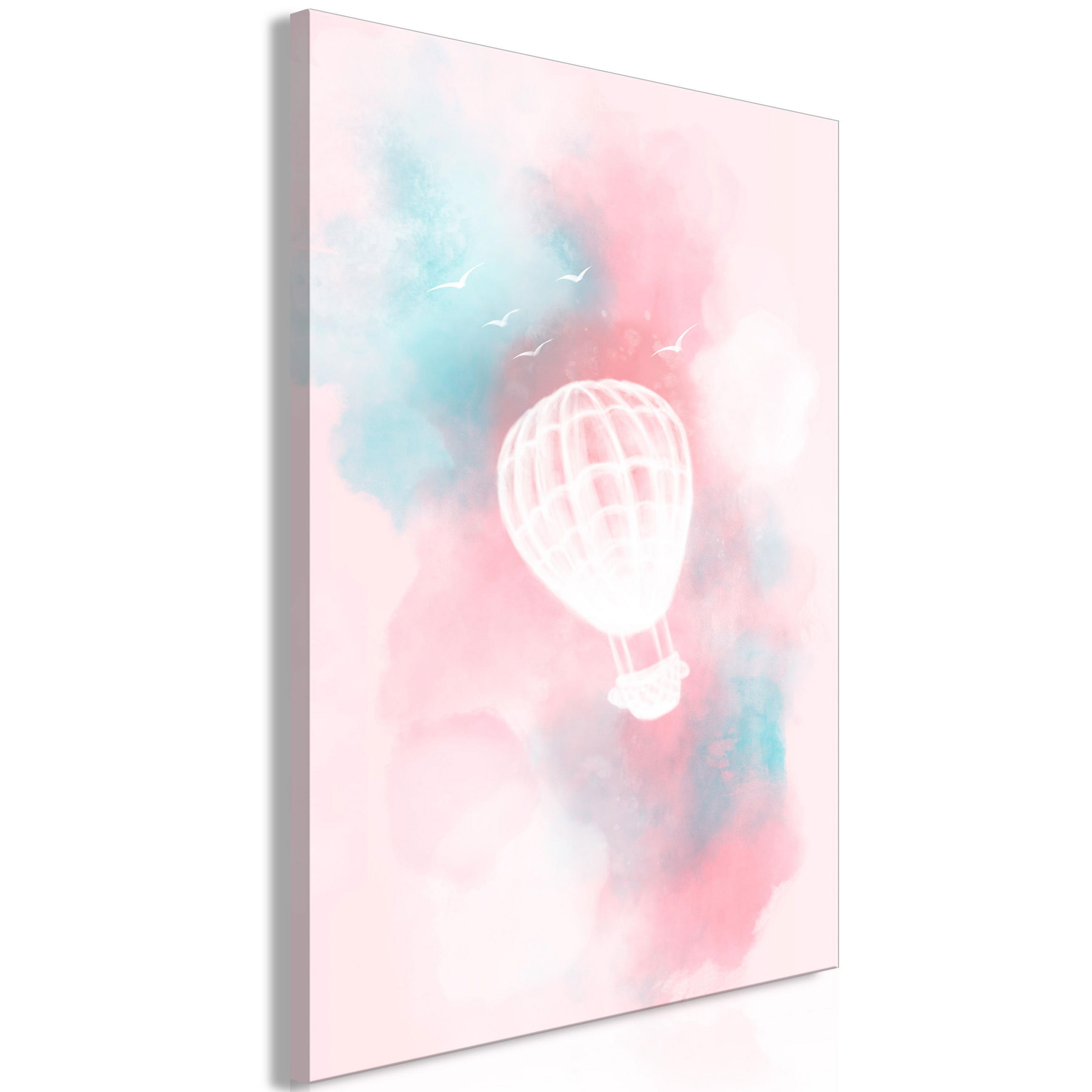 KUNSTDRUCK Rosa 40/60 cm - Blau/Pink, Textil (40/60cm) - KUNSTLOFT