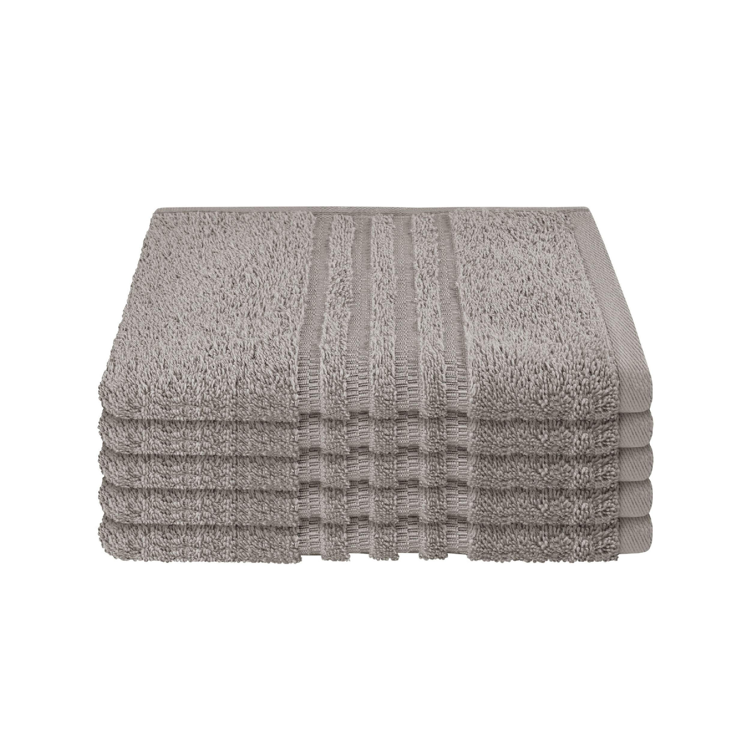 GÄSTETUCHSET Milano - 5-teilig - 30x50 cm - Hellgrau - Hellgrau, Textil (30/50cm) - SCHIESSER