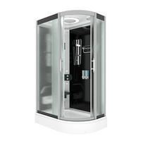 DUSCHE Duschkabine D60-73M1R-EC Schwarz 80x120 - Schwarz, Glas/Kunststoff (80/120/215cm) - AcquaVapore by Sandra Jentho