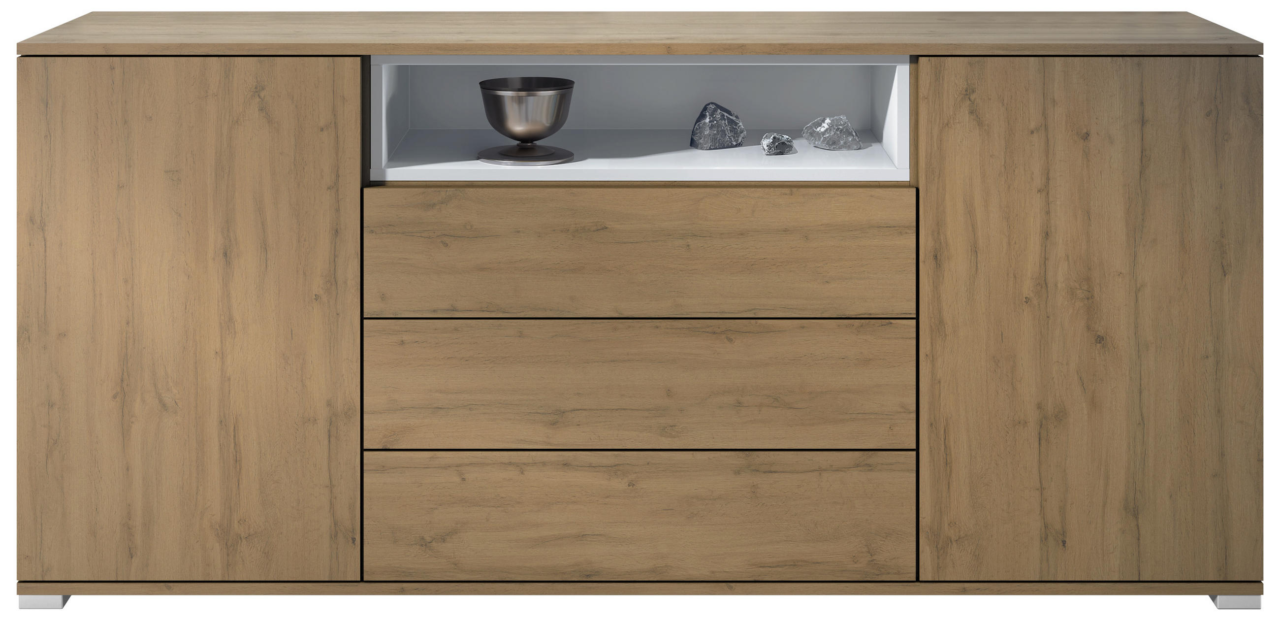 SIDEBOARD Skadu Weiß matt - Weiß, Holzwerkstoff (166.5/75.5/35cm) - Vladon