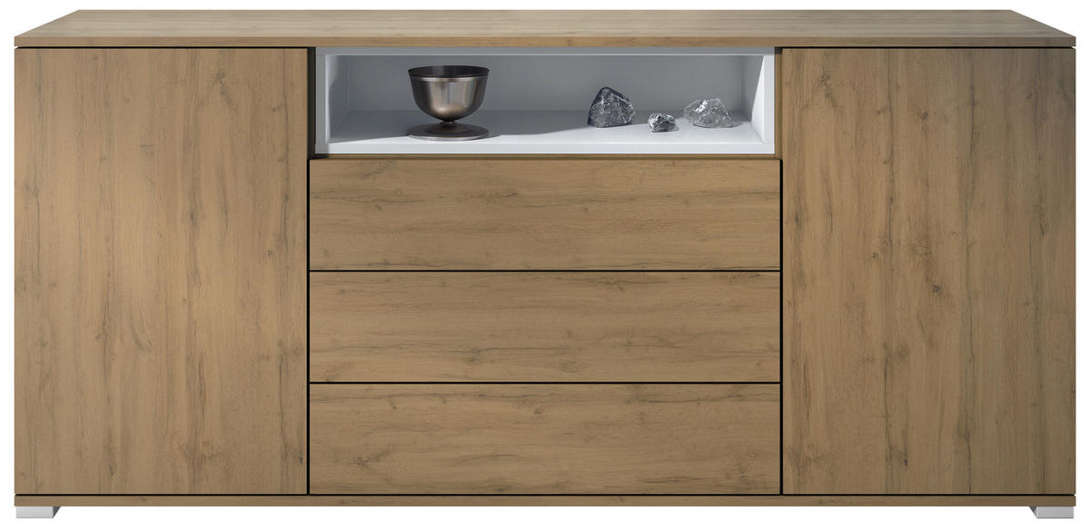 SIDEBOARD Skadu Weiß matt - Weiß, Holzwerkstoff (166.5/75.5/35cm) - Vladon