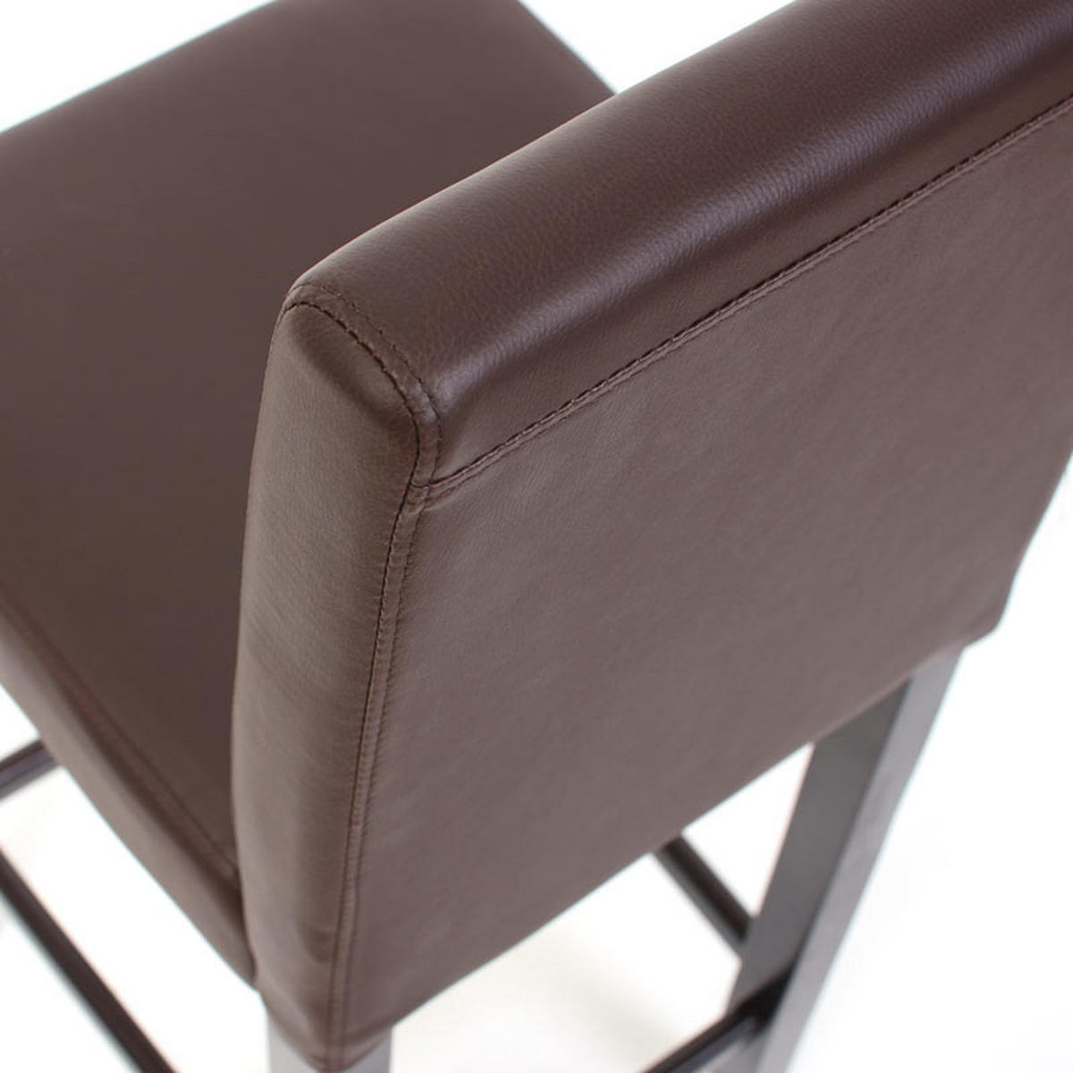 BARHOCKER 2er-Set gepolstert mit Lehne Kunstleder Sitzhöhe 74cm dunkle Füße Braun - Dunkelbraun, Kunststoff (41/109/50cm) - PROREGAL