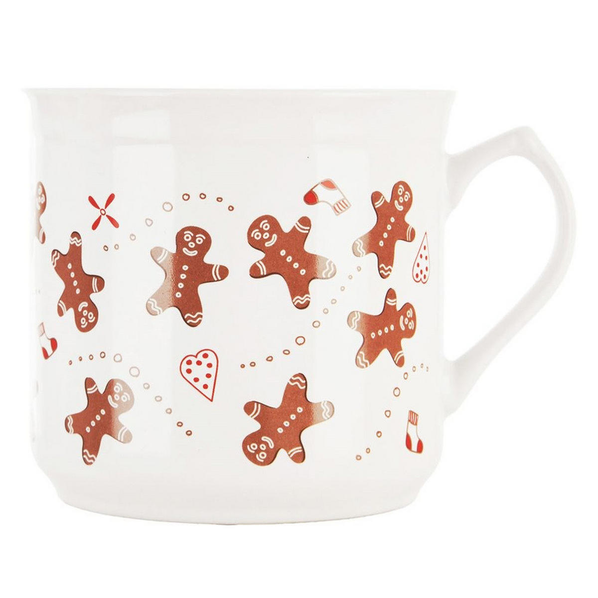 KERAMIKBECHER LEBKUCHEN, Keramik, weiß/bunt, 700 ml - Transparent, Keramik (0.7L) - Orion 