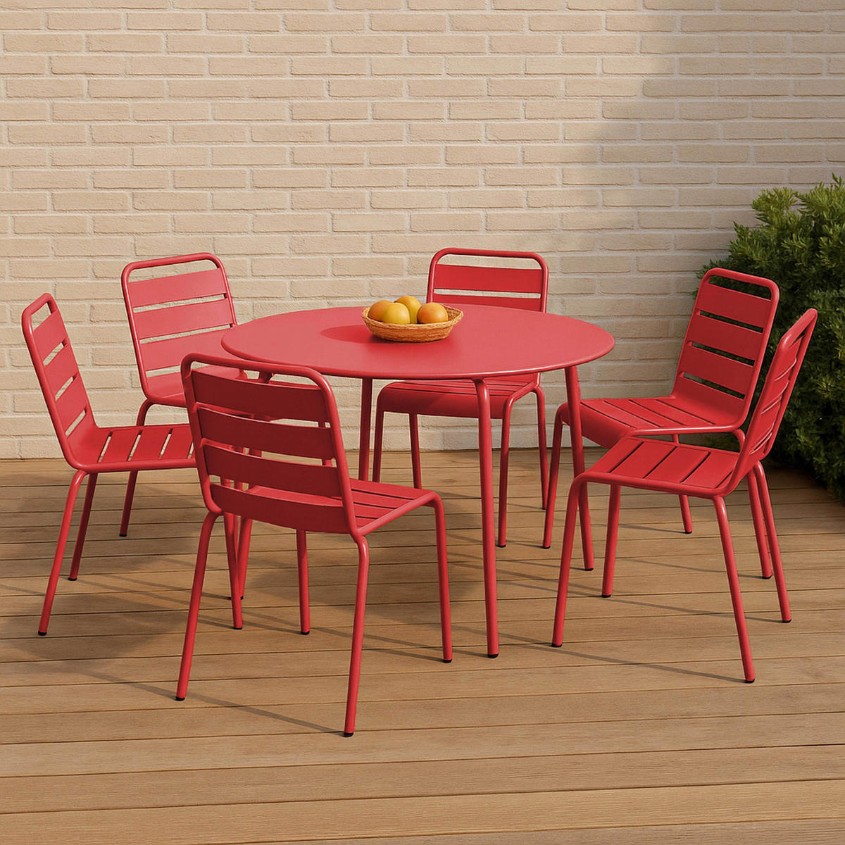 GARTENSET 7-tlg., Rot - Rot, Metall - Oviala