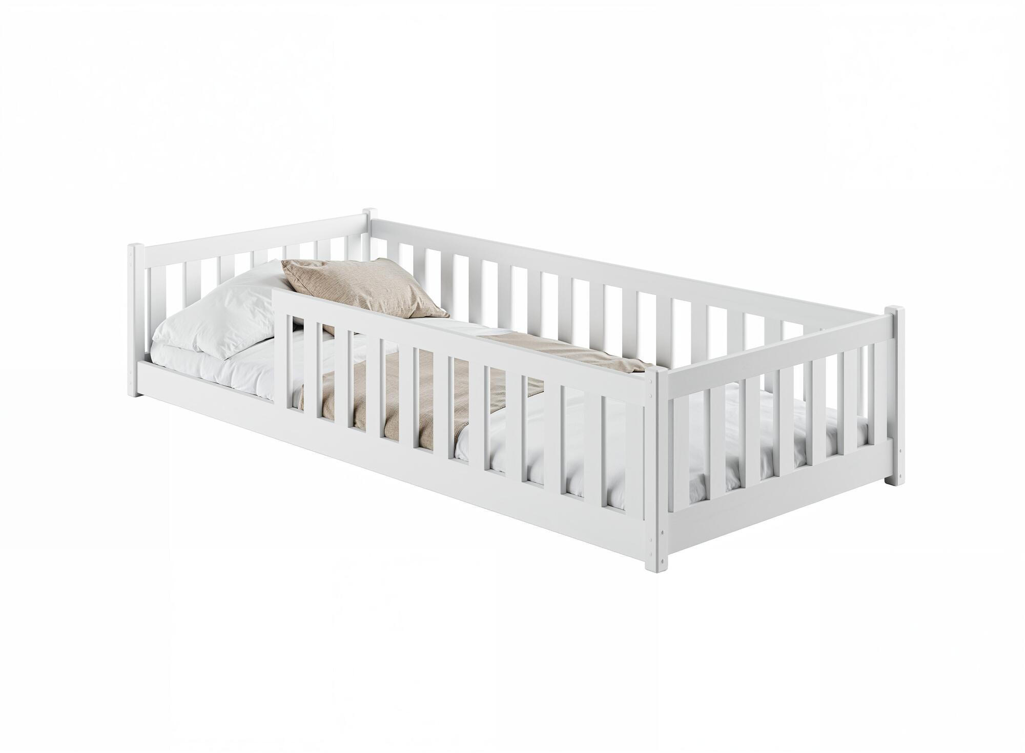 KINDERBETT BELLA Weiß 86x188x45 cm - Weiß, Holz - FURNLUX