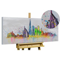 ACRYLBILD HANDGEMALT 120/60 cm - Multicolor/Grau, Holz/Textil (1.7/60cm) - KUNSTLOFT