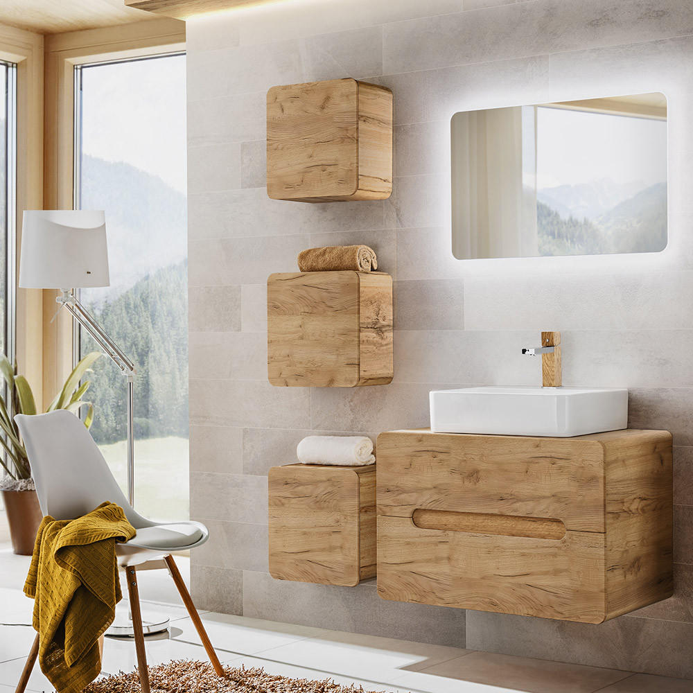 Lomado Badmöbel-Set Braun 130x200x46 cm