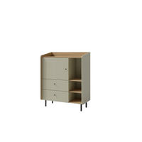 KOMMODE VETTA 95/115/42cm mit 2 Schubladen 1 Türen Hellgrün - Hellgrün, Holzwerkstoff (95/115/42cm) - MASSENO