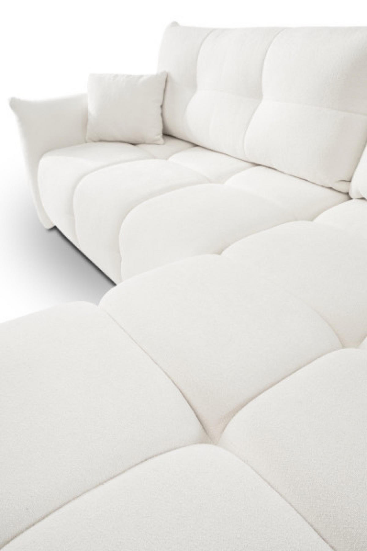 ECKSOFA Creme BOSE Mit Schlaffunktion Rechts - Creme/Weiß, Textil (177/257cm) - Sepro Meble