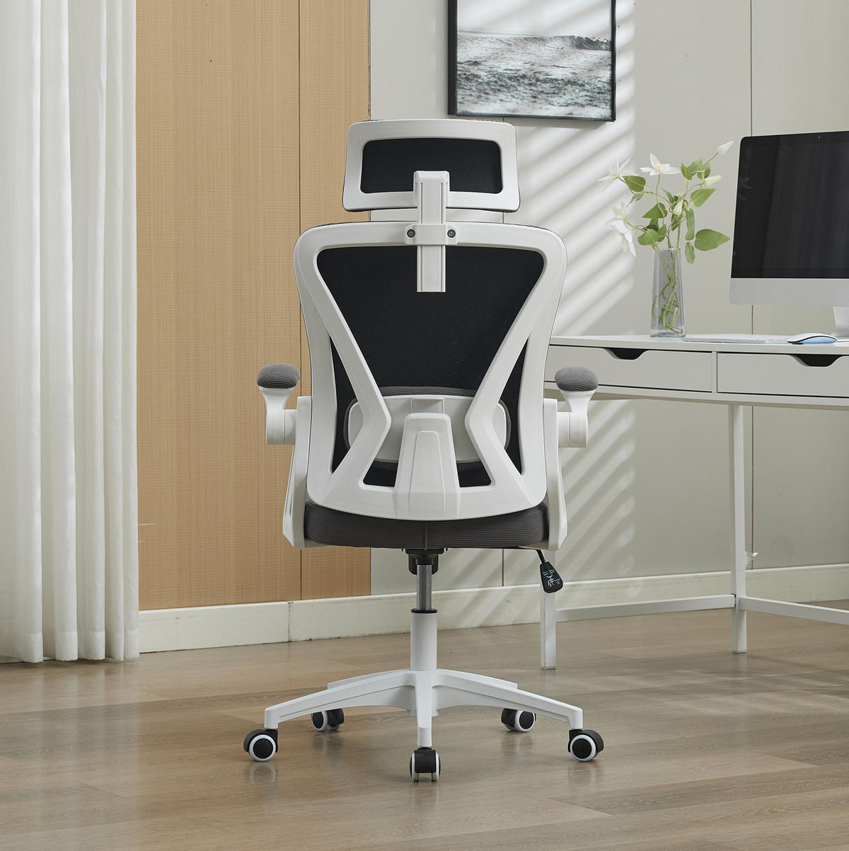 BÜROSTUHL in Grau 65x58x108 cm mit Netzrücken und höhenverstellbarem Sitz - Grau, Textil (58/108/65cm) - IVMEU