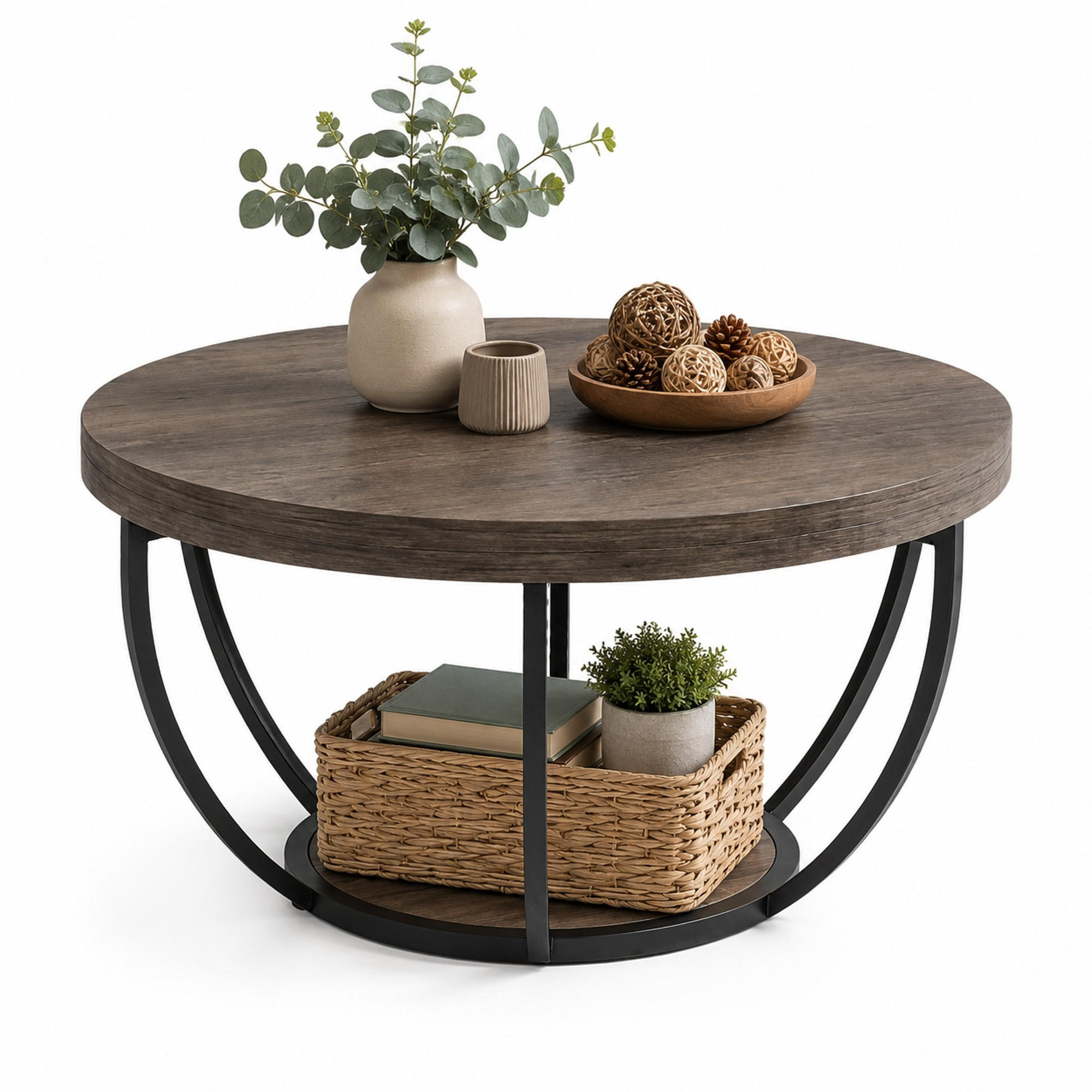 Okwish Couchtisch Grau 80x45x80 cm