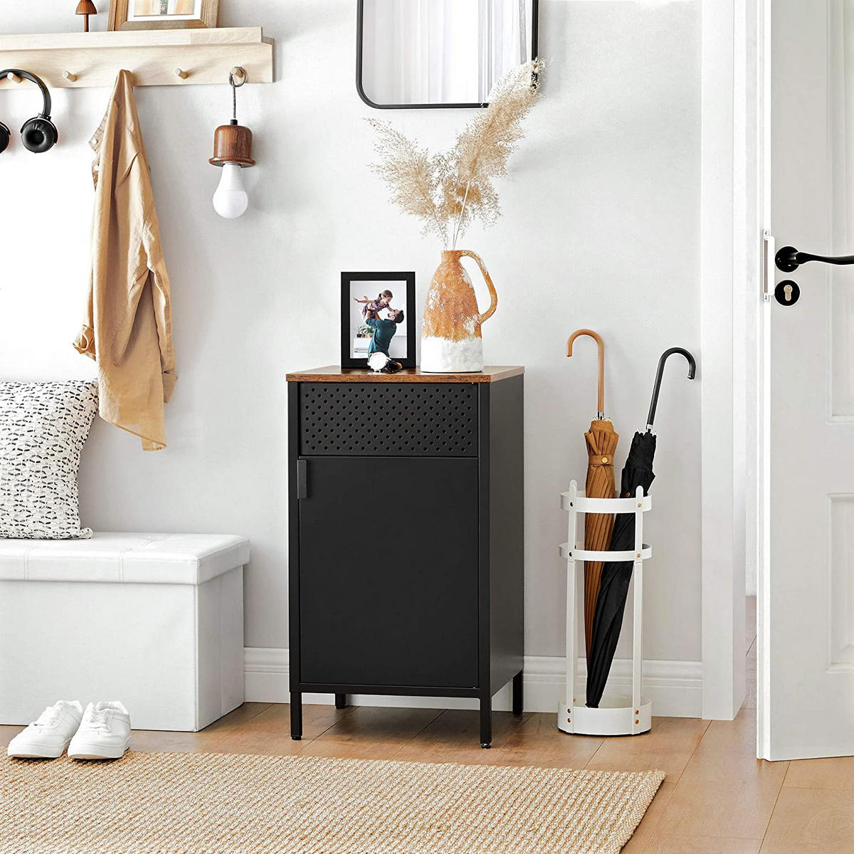 NACHTTISCH BEISTELLSCHRANK - Braun, Holzwerkstoff (40/76/42.5cm) - Hansiro