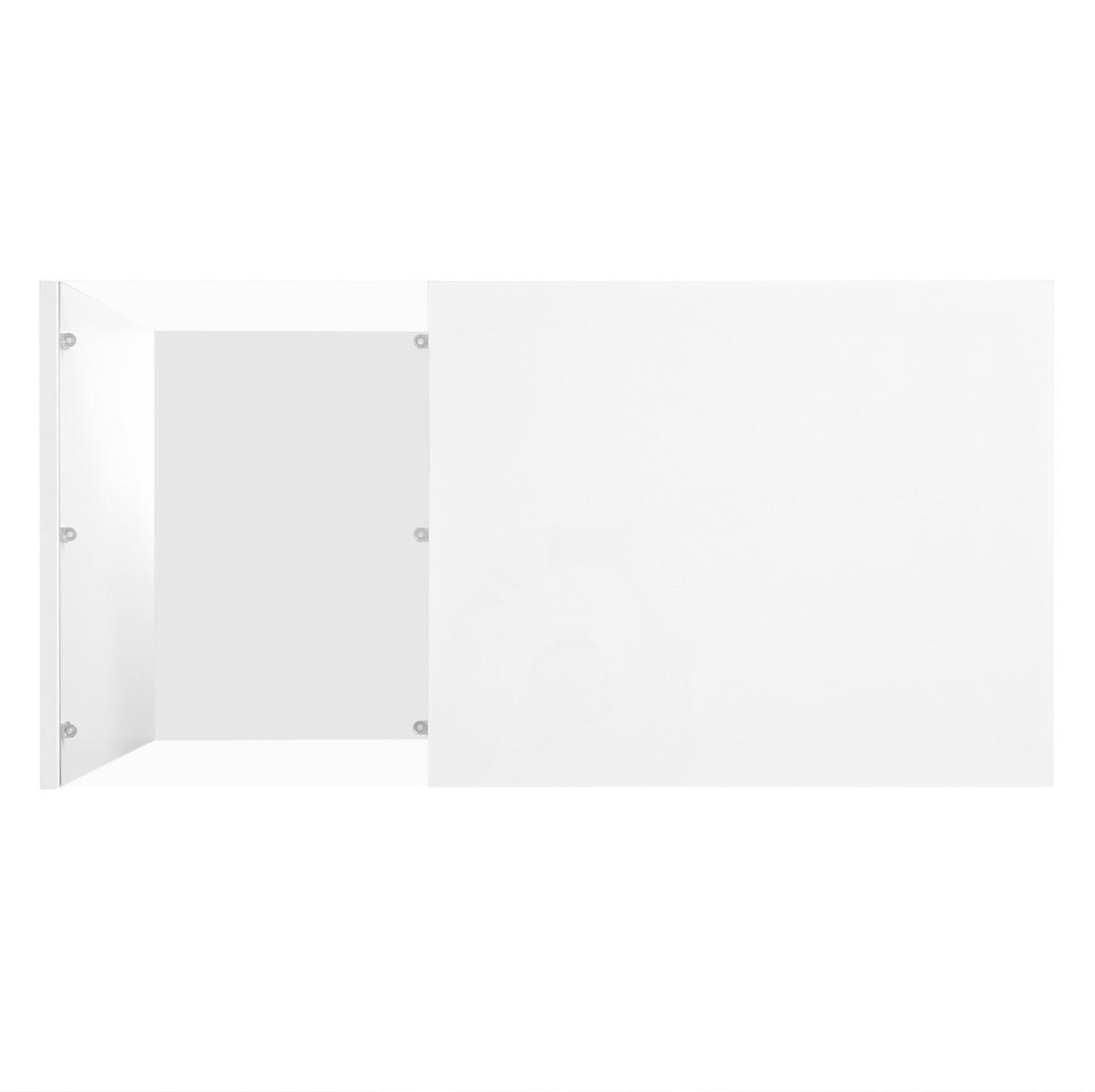 KONFERENČNÍ stolek 100/50/32 cm bílý z dřevotřísky se sklem, zásuvkou a LED osvětlením - bílá, kompozitní dřevo (100/50/32cm) - OKWISH