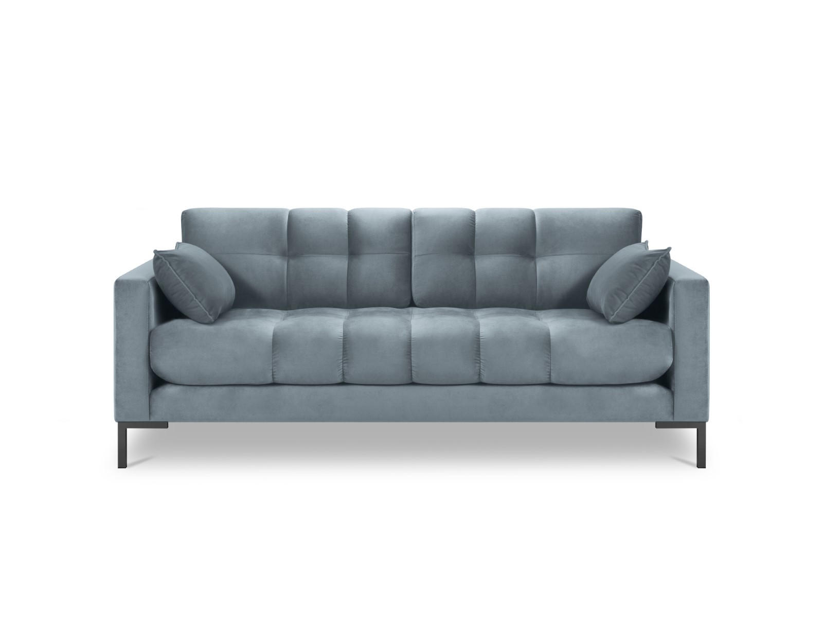 SOFA Mamaia aus Samt hellblau 3 Sitzplätze - Hellblau, Textil (92/75/177cm) - Micadoni
