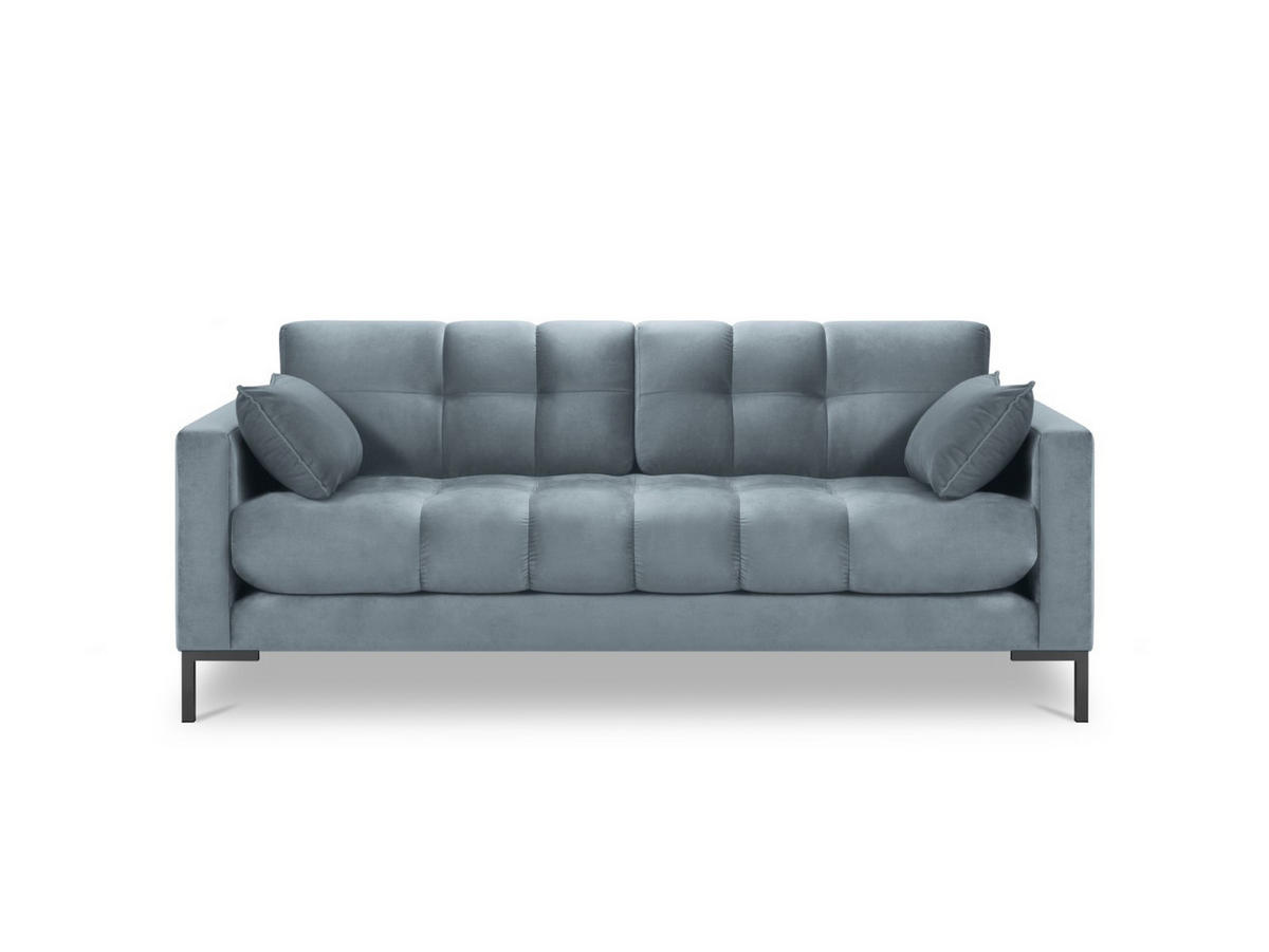 SOFA Mamaia aus Samt hellblau 3 Sitzplätze - Hellblau, Textil (92/75/177cm) - Micadoni