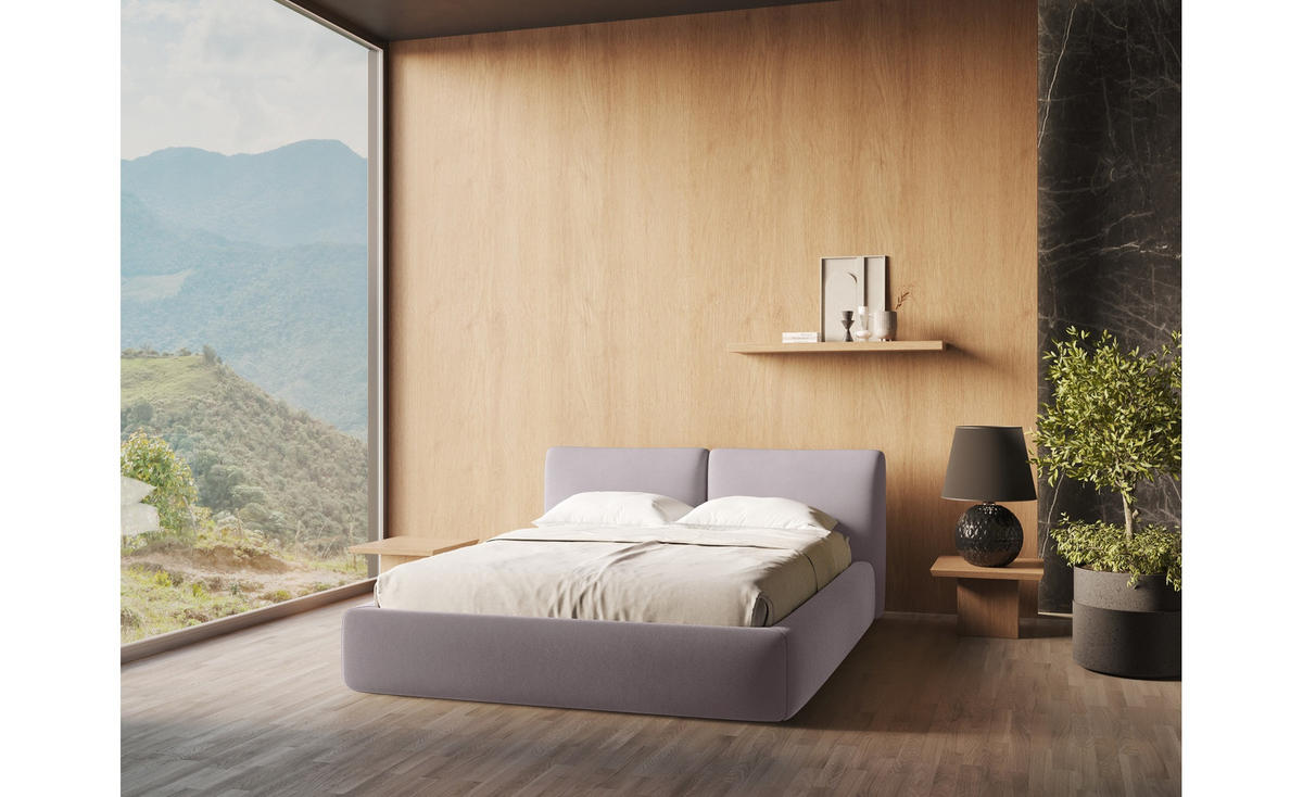 POLSTERBETT mit Bettkasten und Lattenrost 180x228 Grau - Schwarz/Grau, Kunststoff/Textil (160/200cm) - Makamii