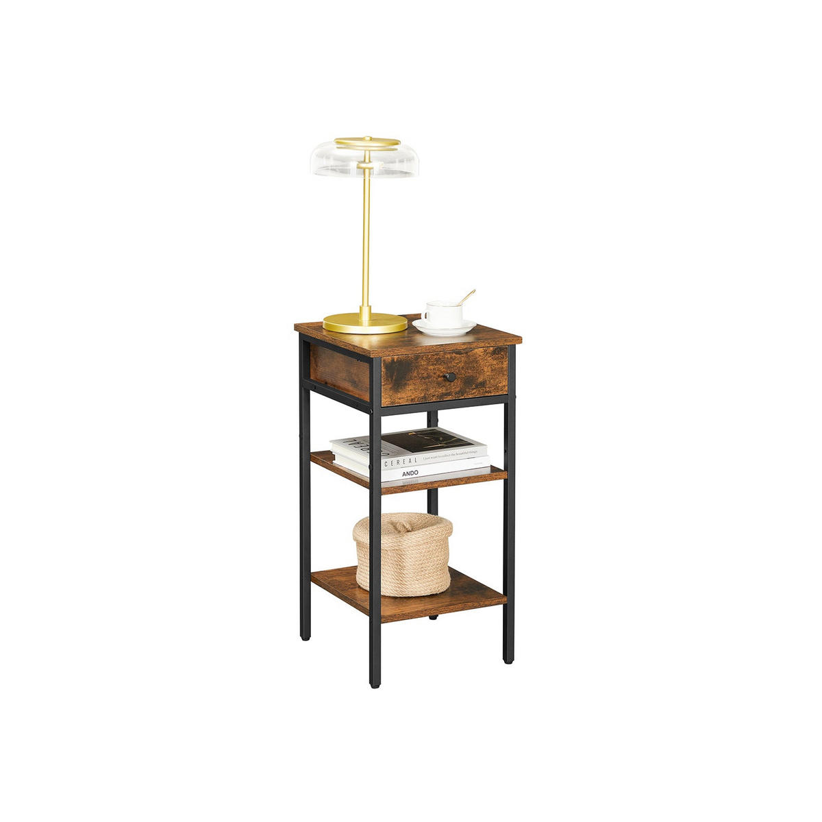 NACHTTISCH BEISTELLTISCH - Braun, Holzwerkstoff (35/70/35cm) - Hansiro