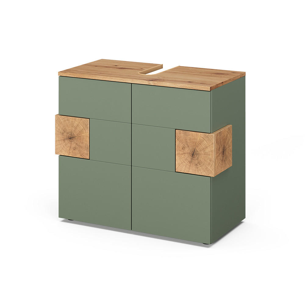 WASCHBECKENUNTERSCHRANK Eden Grün/Artisan 73.1 x 64 cm - Hellgrau/Grün, Holzwerkstoff (73.1/64/37cm) - Vicco