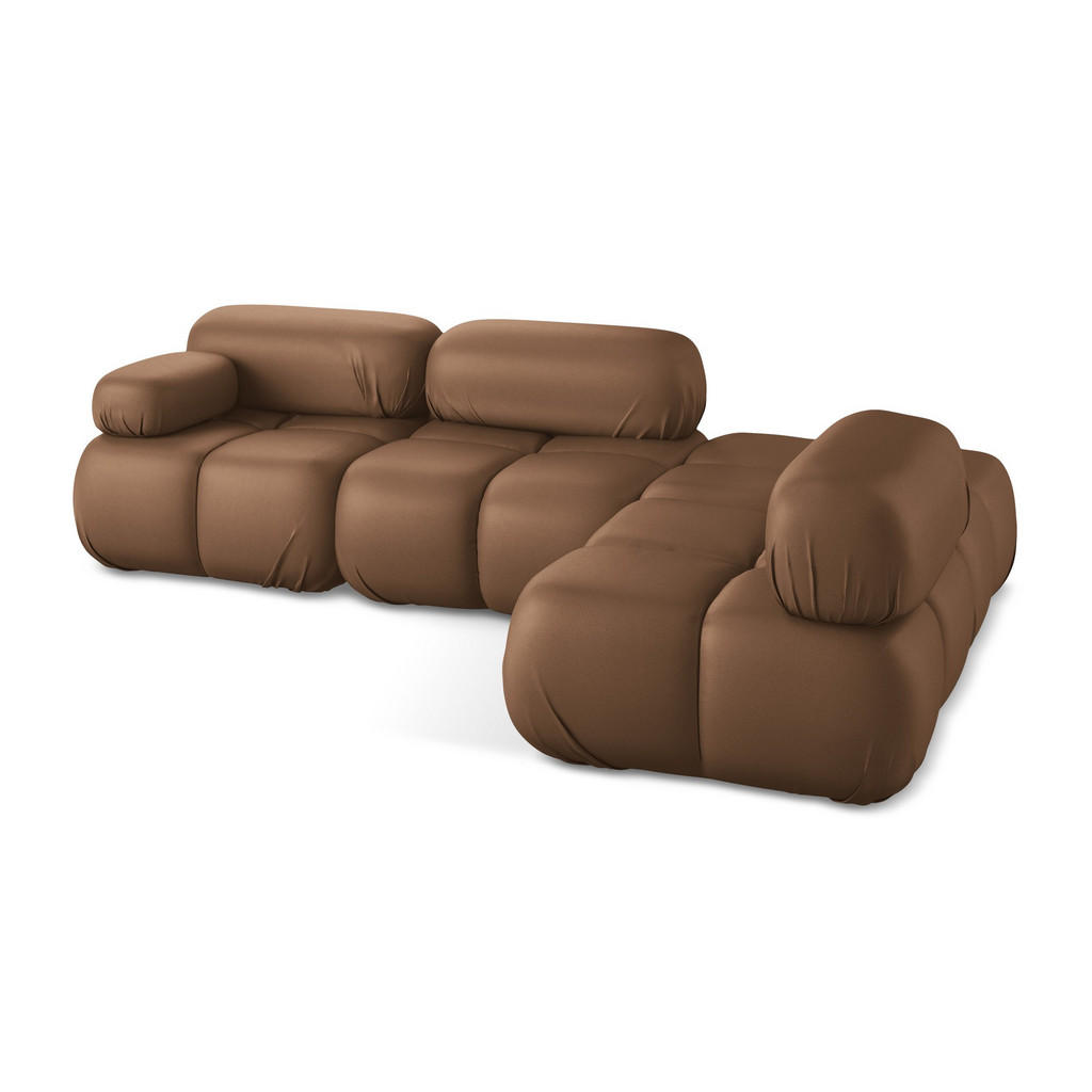 Thumbnail - Makamii Ecksofa, Mokka, Leder, 3-Sitzer, Füllung: Schaumstoff, L-Form, Ottomane rechts, 285x190 cm, Made in EU, Wohnzimm...