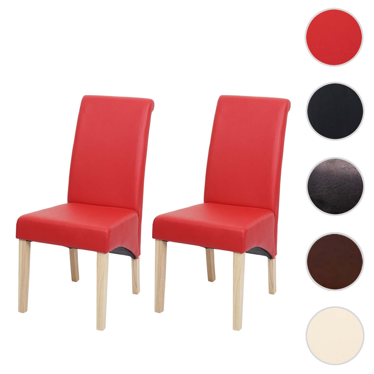 ESSZIMMERSTUHL Rot 2er-Set - Rot, Textil (46/99/50cm) - MCW